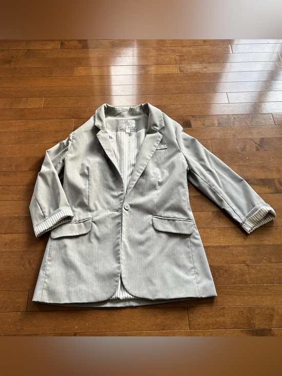 Dynamite Jackets & Blazers - Dynamite Gray Blazer with Pinstripe Lining